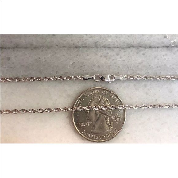 REAL 10K Solid White Gold Rope Chain 20” Brand New - Picture 2 of 4